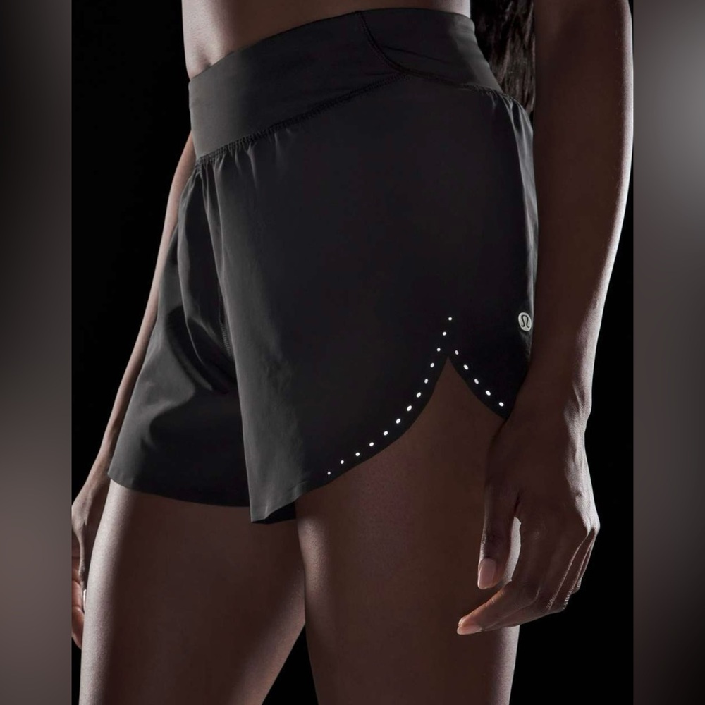 lululemon Fast and Free Reflective High-Rise Classic-Fit Short 3" Black Size 4